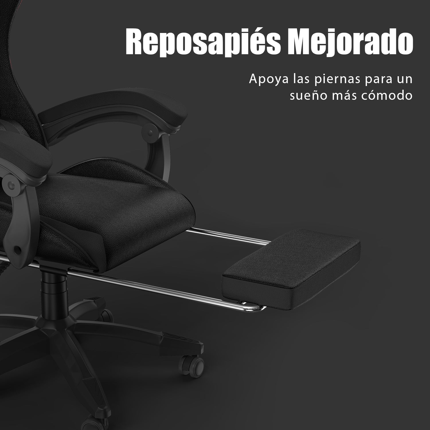 Silla Ergonómica para Juegos Silla Giratoria Reclinable 155° con Reposacabezas y Soporte Lumbar Silla de Oficina de Cuero de PU