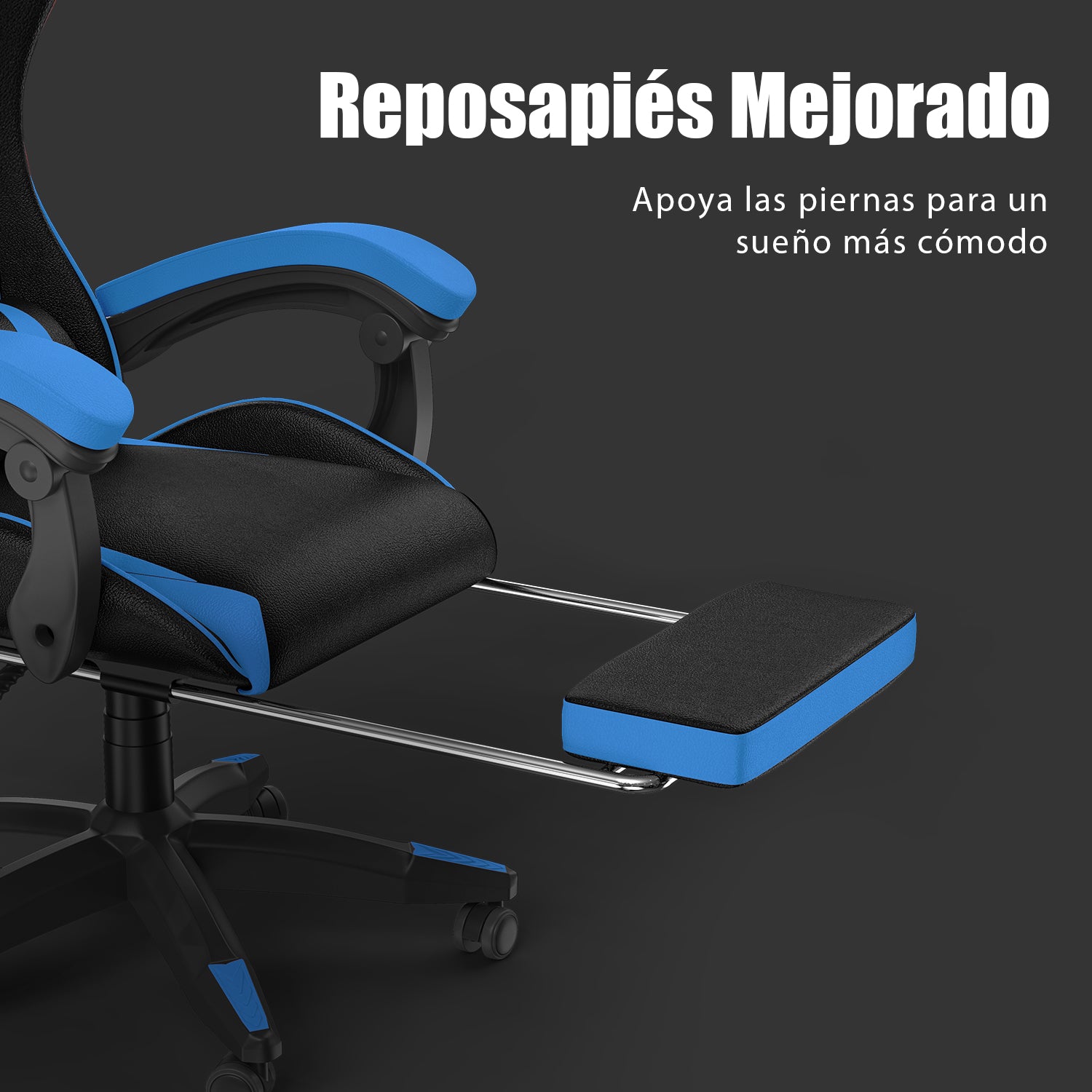 Silla Ergonómica para Juegos Silla Giratoria Reclinable 155° con Reposacabezas y Soporte Lumbar Silla de Oficina de Cuero de PU