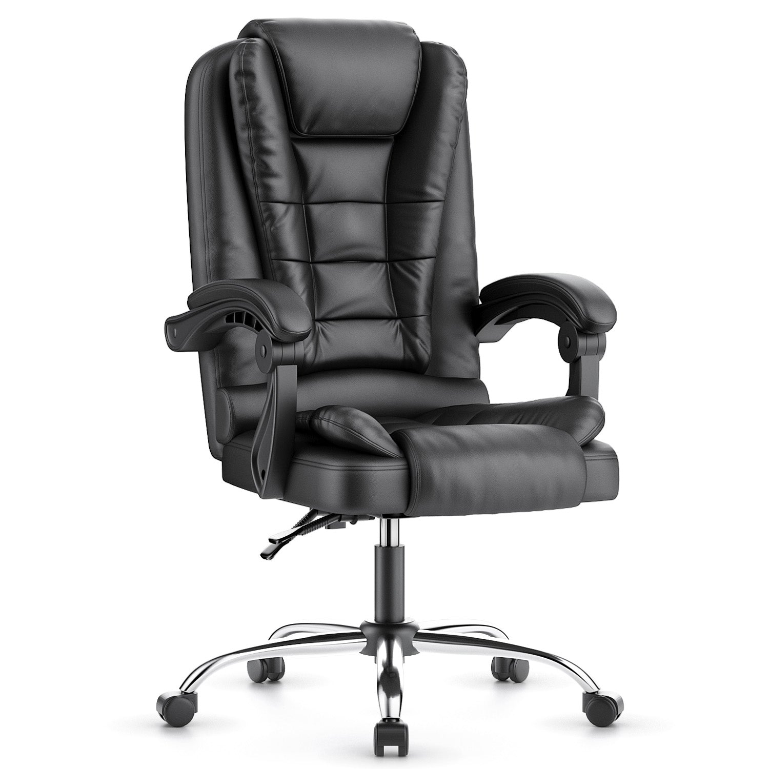 Silla de oficina ejecutiva ergonómica Silla de escritorio con respaldo alto de cuero de PU con función de inclinación reclinable para el trabajo de oficina en casa