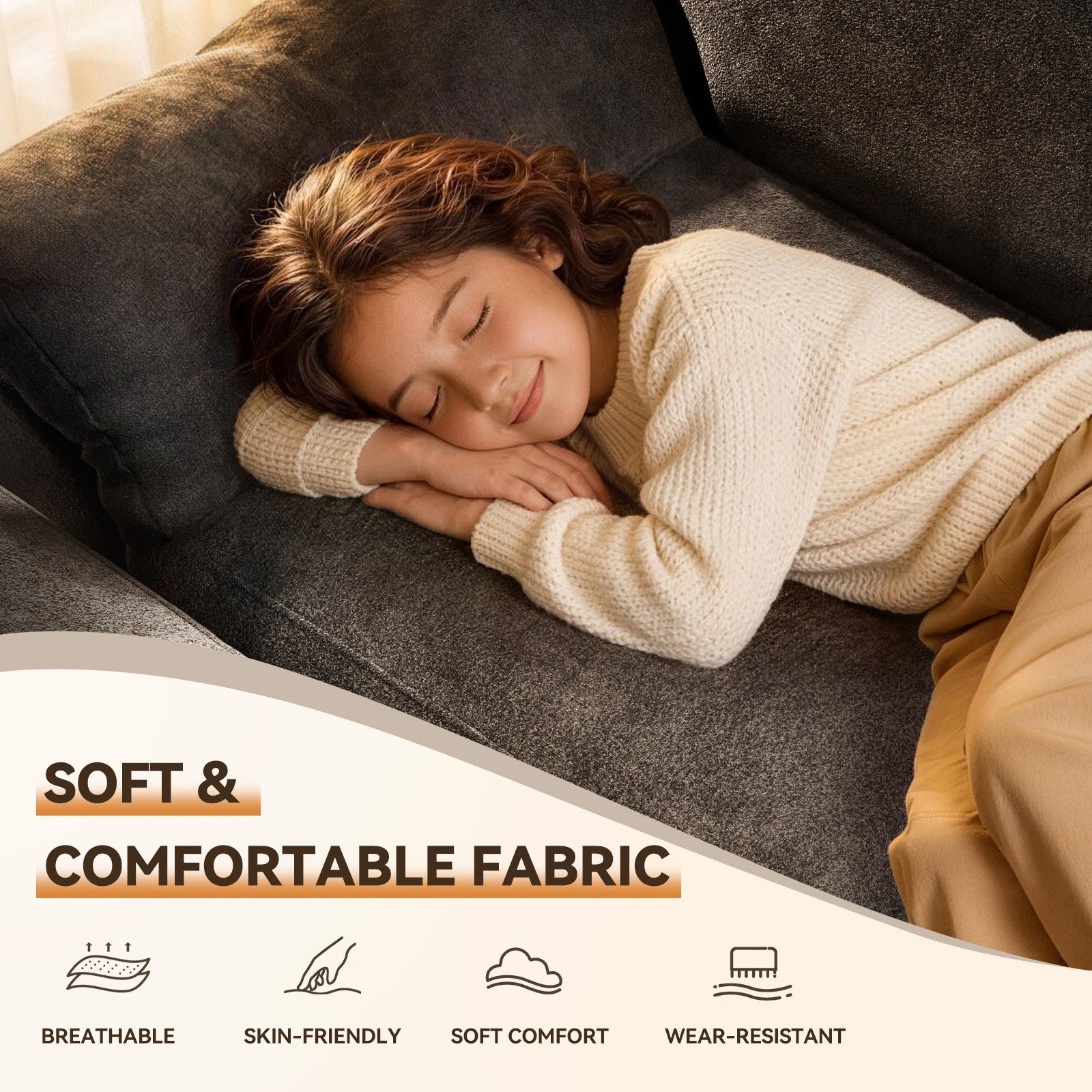 5 Plazas Sofá Modular en Forma de U, Sofá sin Armazón, Combinación Libre