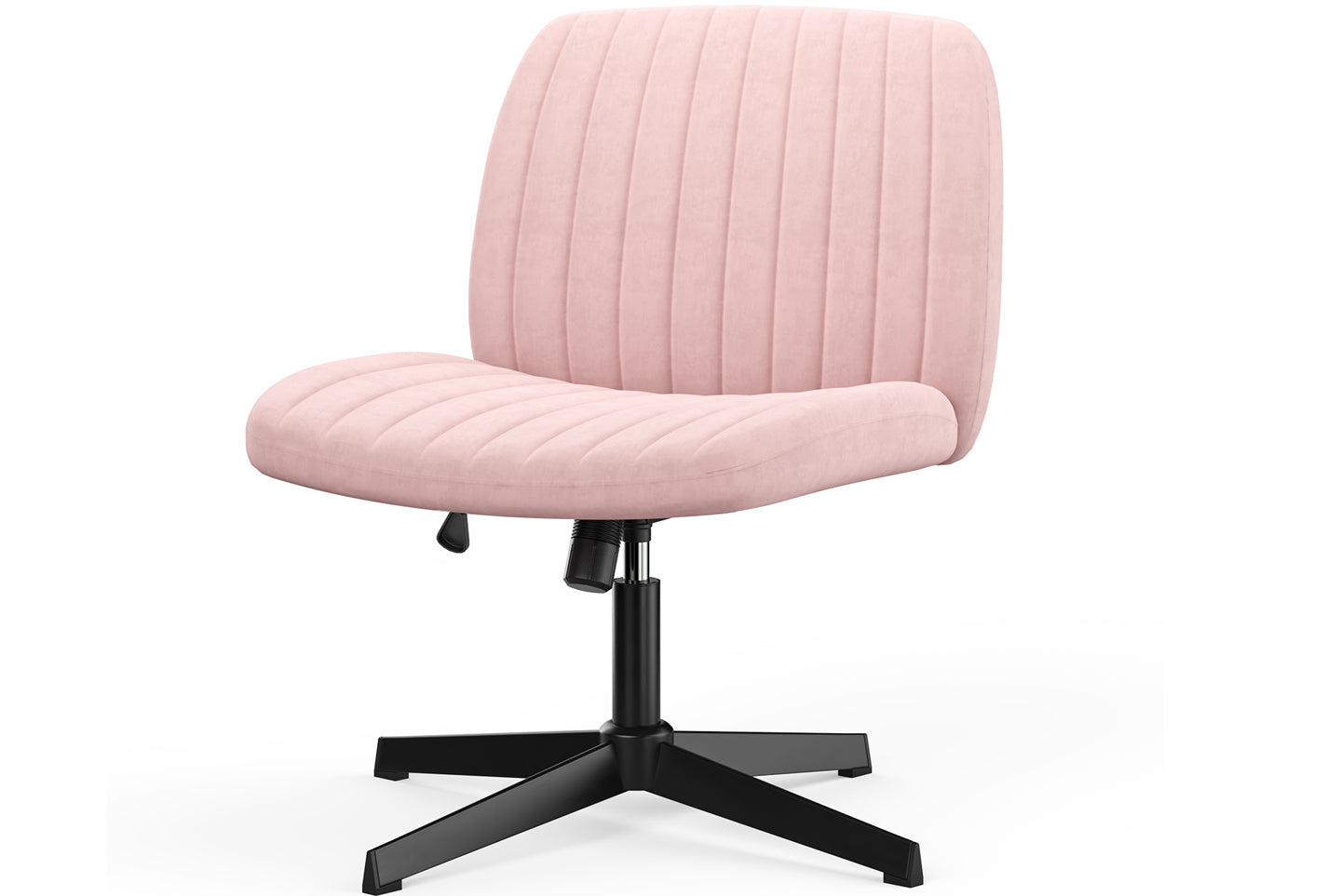 Silla de Oficina Ergonómica con Patas Cruzadas Silla de Escritorio Ancha sin Brazos con Respaldo Medio para la Oficina en Casa Dormitorio