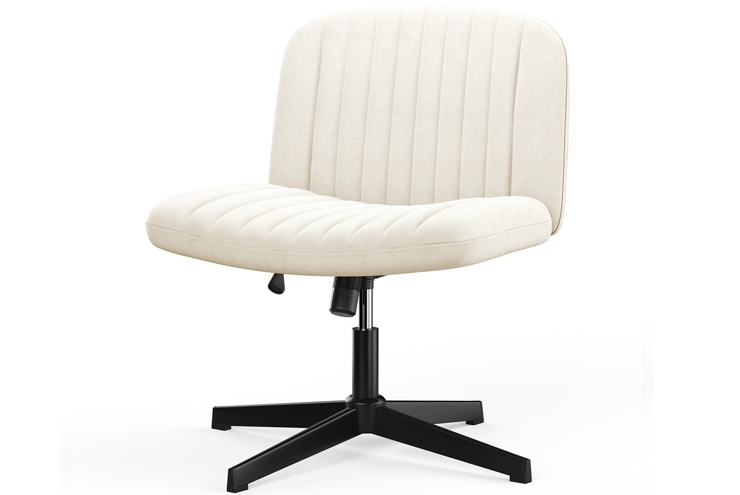Silla de Oficina Ergonómica con Patas Cruzadas Silla de Escritorio Ancha sin Brazos con Respaldo Medio para la Oficina en Casa Dormitorio